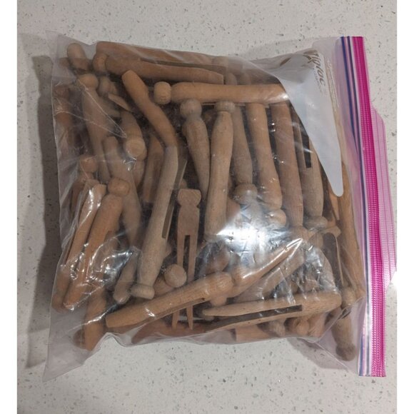 Vintage Wooden Clothespins 1 gallon bag rustic laundry craft - Picture 7 of 11